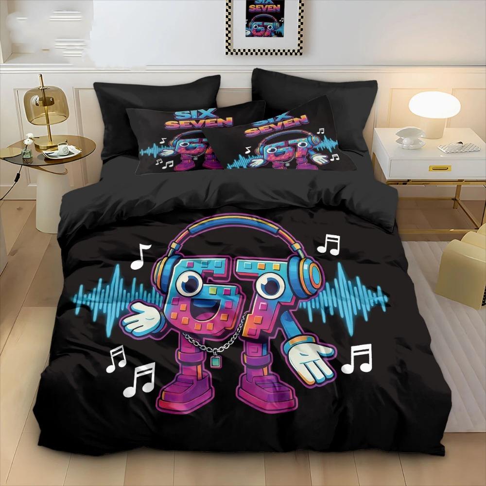67 numbers colorés Housse de couette taie d'oreiller Décoration de chambre Cadeau enfant adulte Lit simple Double Taille Large Housse de couette à fermeture éclair 170×210cm