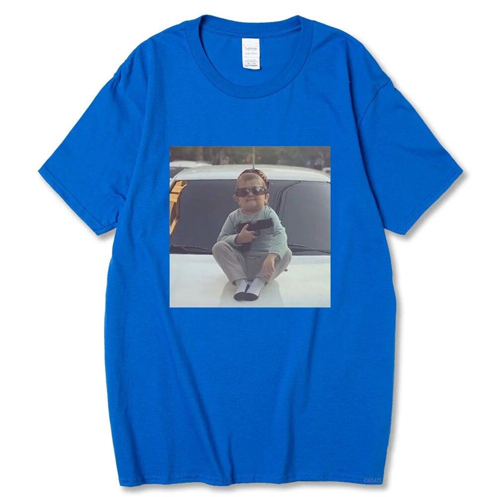 2023 New Hasbulla Fighting Meme T Shirt Unisex Women Mini Khabib Blogger T-Shirt High Quality Crew Neck Pure Cotton Oversized Tees Unisex