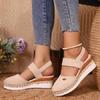 Large Size Sandals for Women, 2025 New Style Wedge Heel Sandals, Fashionable Toe Cap, Thick Sole, Lightweight Sandals