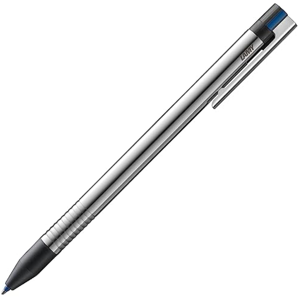 LAMY logo 3 colors - stainless steel multicolor ballpoint pen (black, blue, red) with color selec...