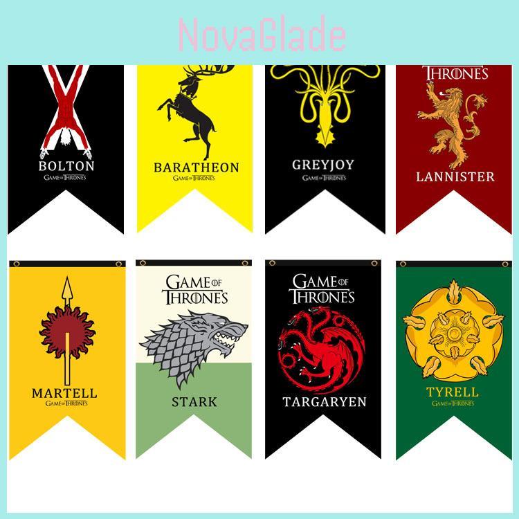 Banderola de Bandera de Juego de Tronos con Tejido de Poliéster para Decoración de Habitación Temática