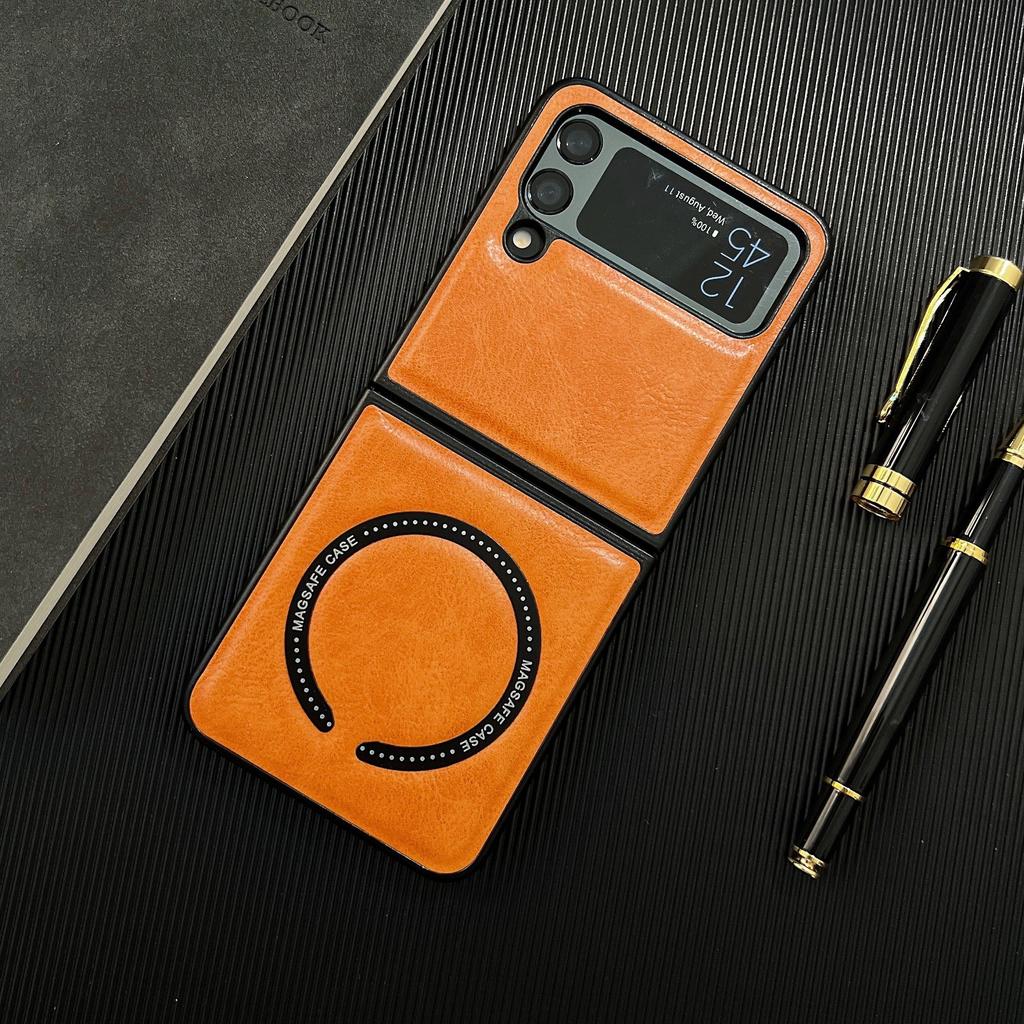 Magnetic Leather Pattern Is Suitable for Samsung Galaxy ZFlip7 Mobile Phone Case, New Folding Screen Zflip6 Protective Case 3.