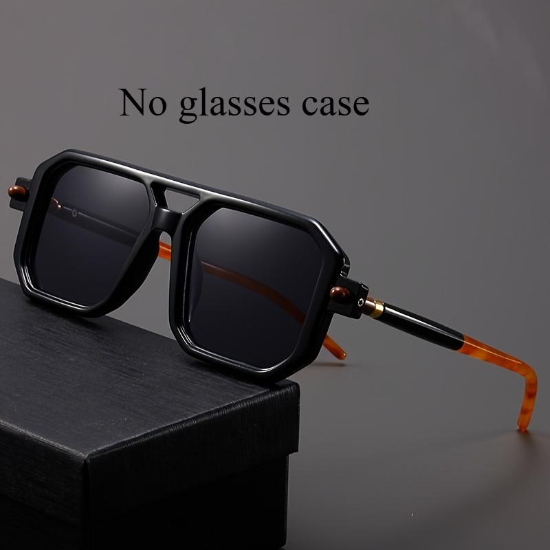 Retro Oversized Glasses for Women Featuring Polygonal Double Bridge Design Stylish Two-Tone Temples Perfect for Party Decoration