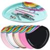 Colorful Nail Tools Storage Tray Satinless Steel Jewelry Dish Tray,Makeup Cosmetic Organizer Trinket Tray Nail Supplies