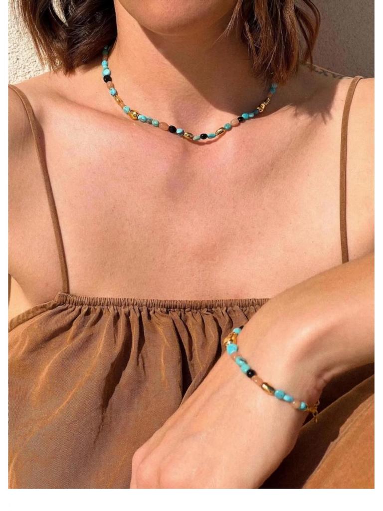Maillard Caramel Beaded Necklace - Colorful Holiday Style for Women