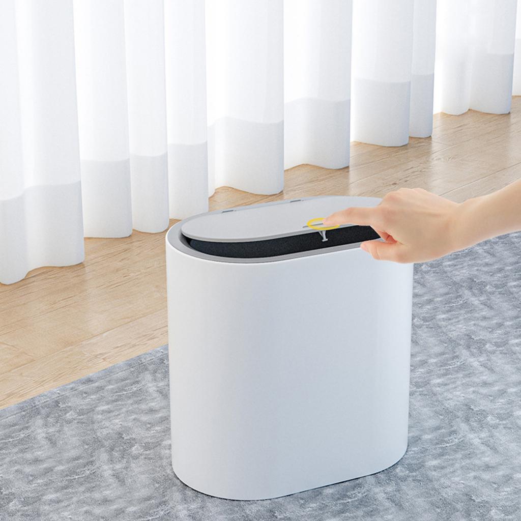 Toilet Push-open Lid Plastic Trash Can Household Toilet Trash Can Office Trash Can