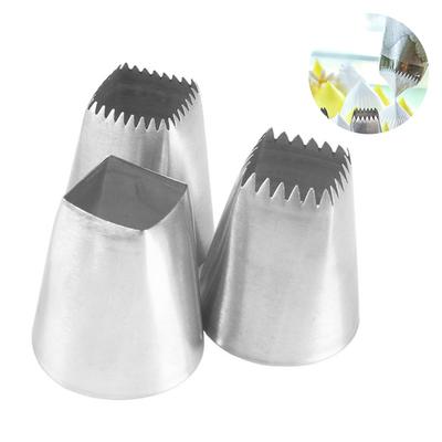 3PCS Cake Nozzles Stainless Steel Cake Decorative Nozzles Baking Tools