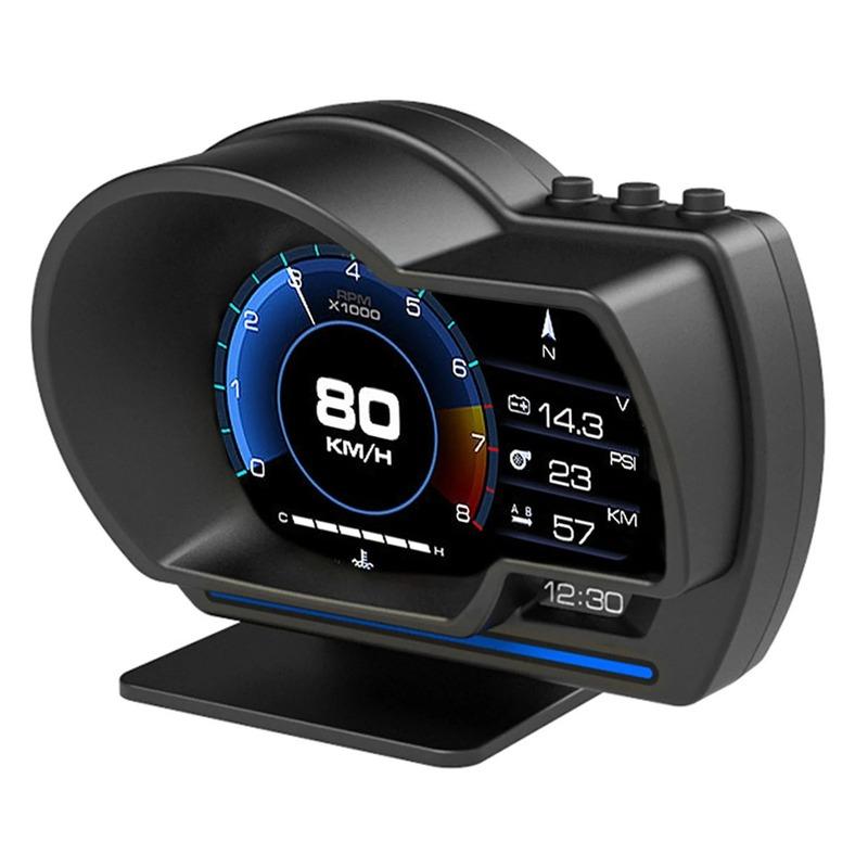 Smart Gauge HUD OBD2 Diagnostic Scanner GPS Speedometer Turbo RPM Alarm HD Display for SUV Car Truck