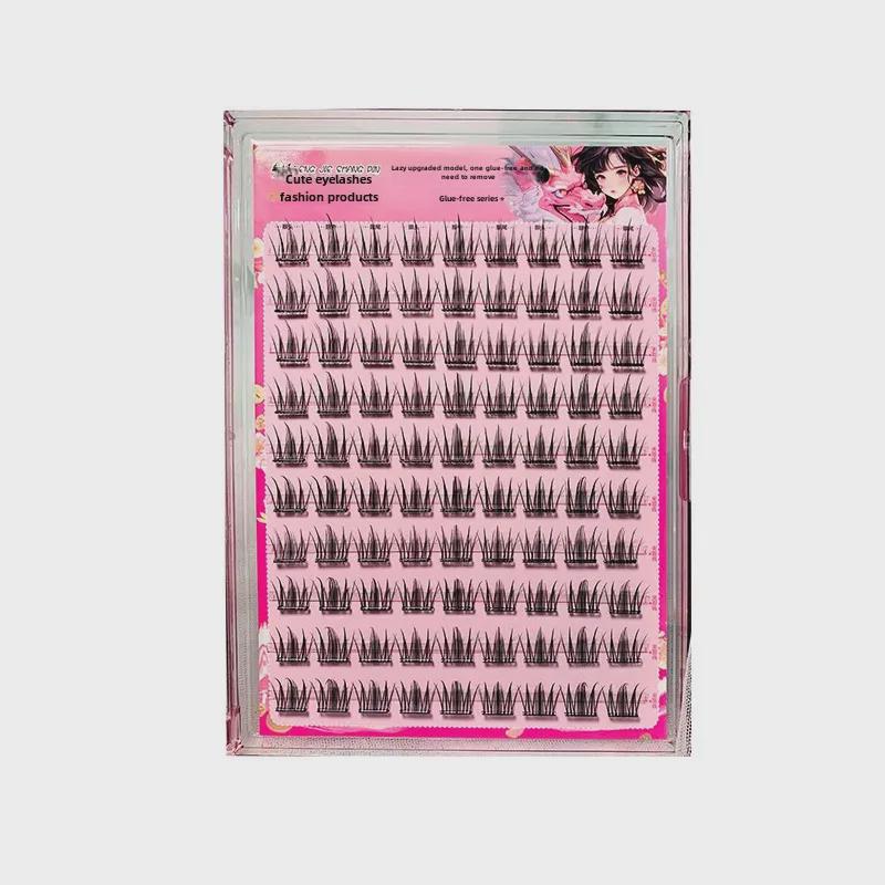 Mengji Shangpin Camellia False Eyelashes: Glue-Free, Self-Adhesive, Large Capacity, Natural-Looking Single Cluster Lashes