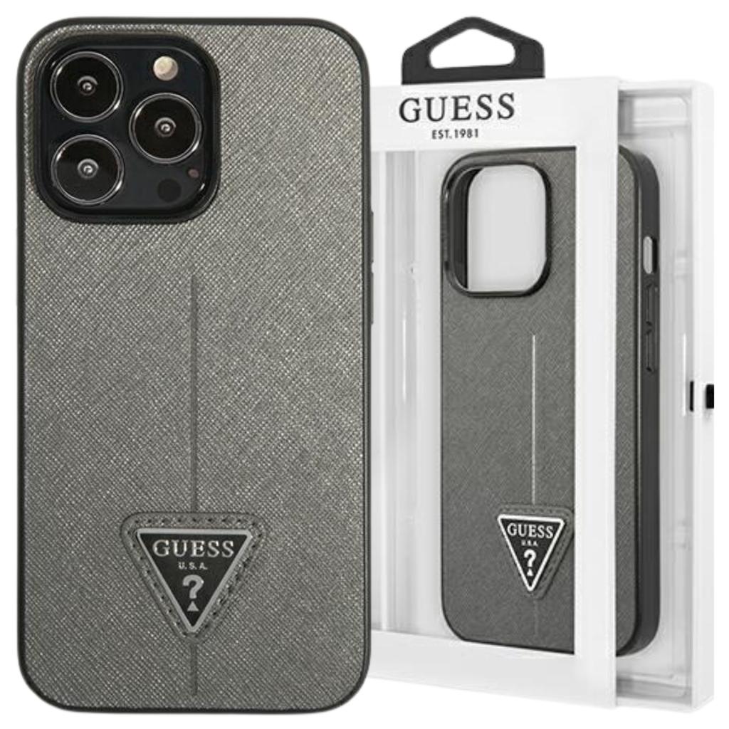 Guess Guhcp13Lpsatlg Iphone 13 Pro / 13 6,1 Srebrny/Silver Hardcase Saffianotriangle Logo