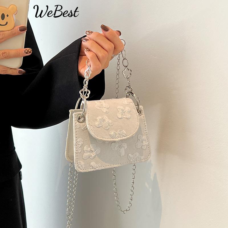 

Minimalist Stylish Mini Chain Crossbody Bag for Women білий