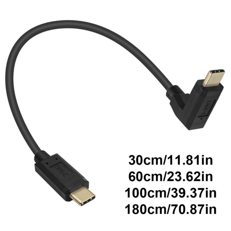 90 Degree Angle Type C Cable Charging Wire Long Fast Charging 10Gbps Data Transfer Cord for Phone Tablet Laptop