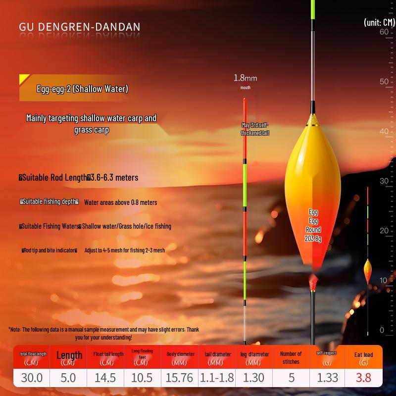 Windproof, Wave-Resistant Crystal Tail Fishing Float for Grass and Crucian Carp - Anti-Drift Design