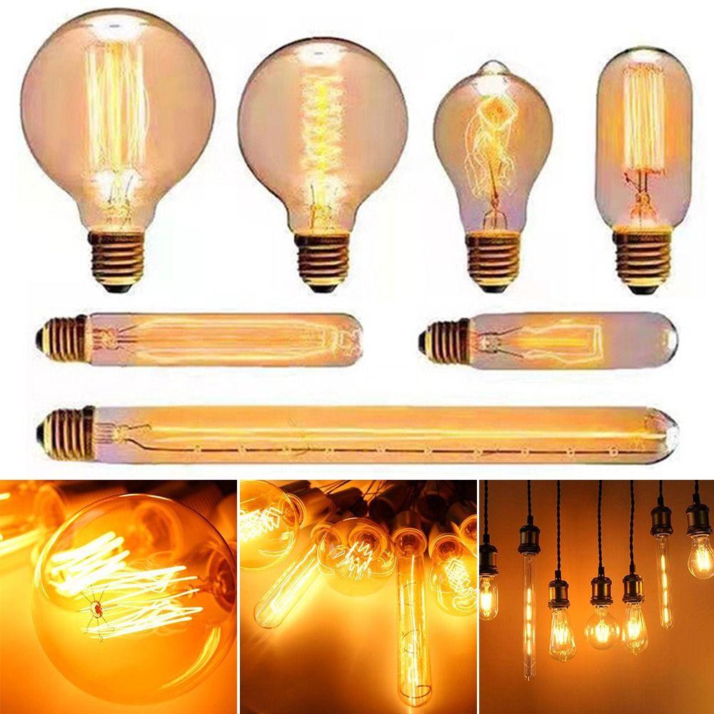 40W Bright Decoration Ball Light Screw Connector Vintage Retro Bulb Edison Lamp Glass Filament
