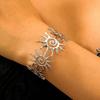 Bohemian Sun Cuff Bracelet for Women Open Statement Bangle with Spiral Sun Design