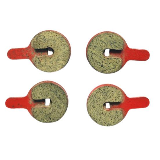 

2 пары велосипедных тормозных колодок Плавное торможение Хорошая приспособляемость Низкий уровень шума Полуметаллические смоляные дисковые тормозные колодки для велоспорта красный