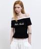 Nigaennikol Off-Shoulder Frill Crop Top_Black