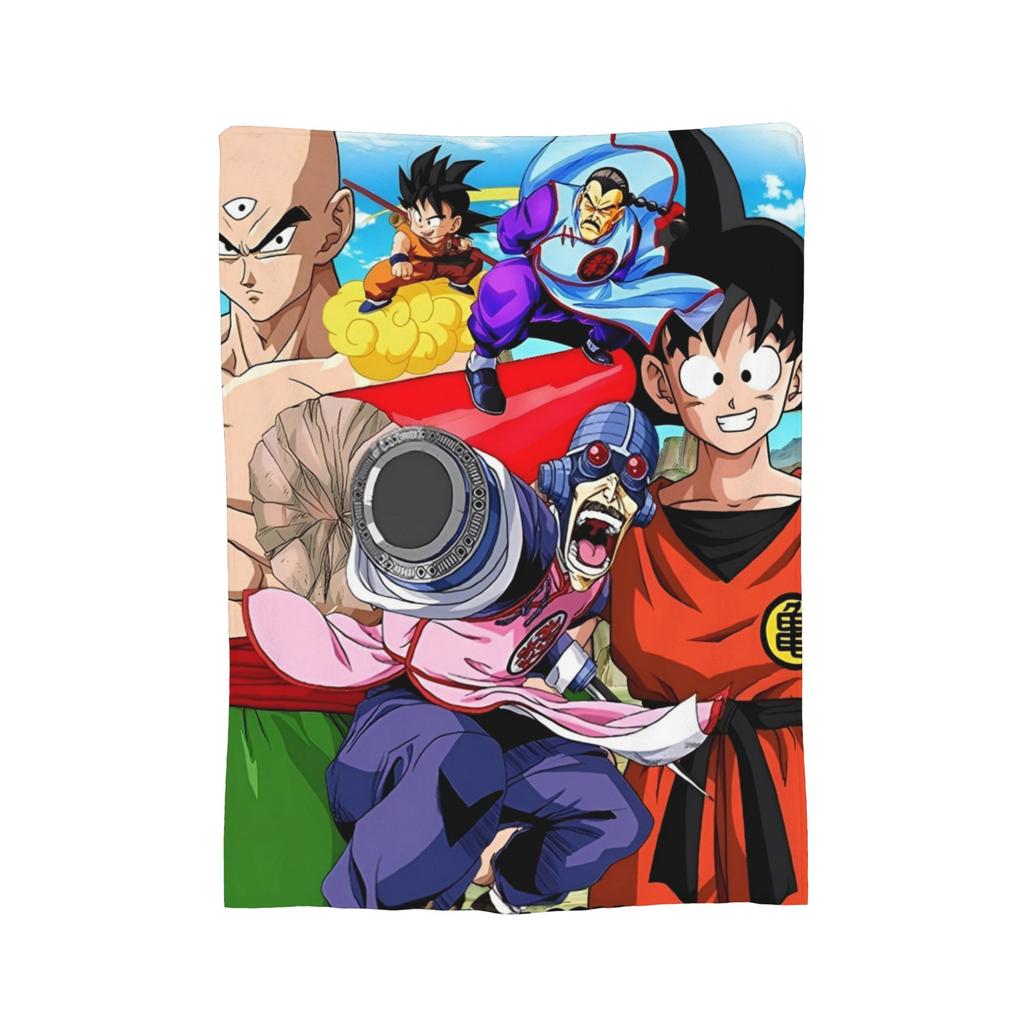DBZ Goku Odyssey Fleece Throw Blankets Cartoon Blankets for Sofa Outdoor Lightweight Quilt,