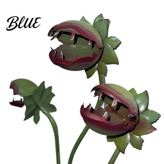 Rustproof Garden Stake Metal Carnivorous Plant 25-Inch Large Venus Flytrap Eye-catching Yard Art Flower Sculpture for Outdoor