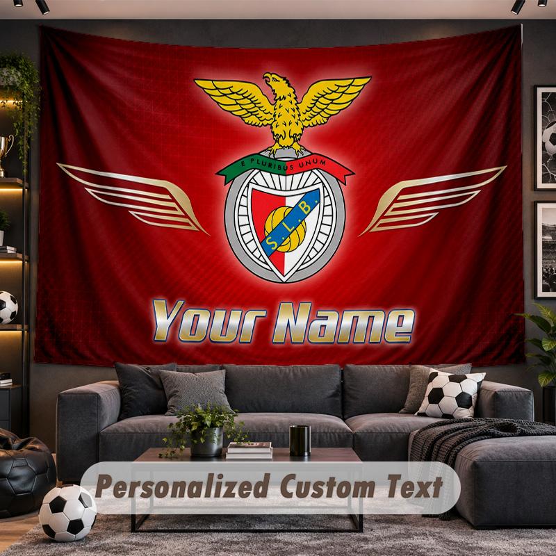 Benfica FC Personalized Tapestry Support Custom Name, Wall Art Home Decoration