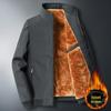 Men's Plus Velvet Thickened Stand Collar Jacket - Warm Autumn & Winter Outerwear for Middle-Aged and Elderly