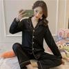 Women's Long-Sleeved Pajama Suit Long Trousers Sleepwear for Home Nightwear