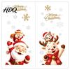 Festive Party Supplies 2Pcs Christmas Window Clings Santa Claus Elk Static Decals Reusable Glass Stickers Removable Cute Cartoon Holiday for