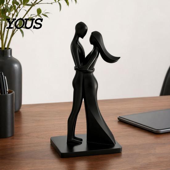 Durable Couple Statue Figurine, 3D Printed Hugging Statue, Modern Romantic Desktop Sculpture for Living Room, Bedroom, Office, Shelf, Table