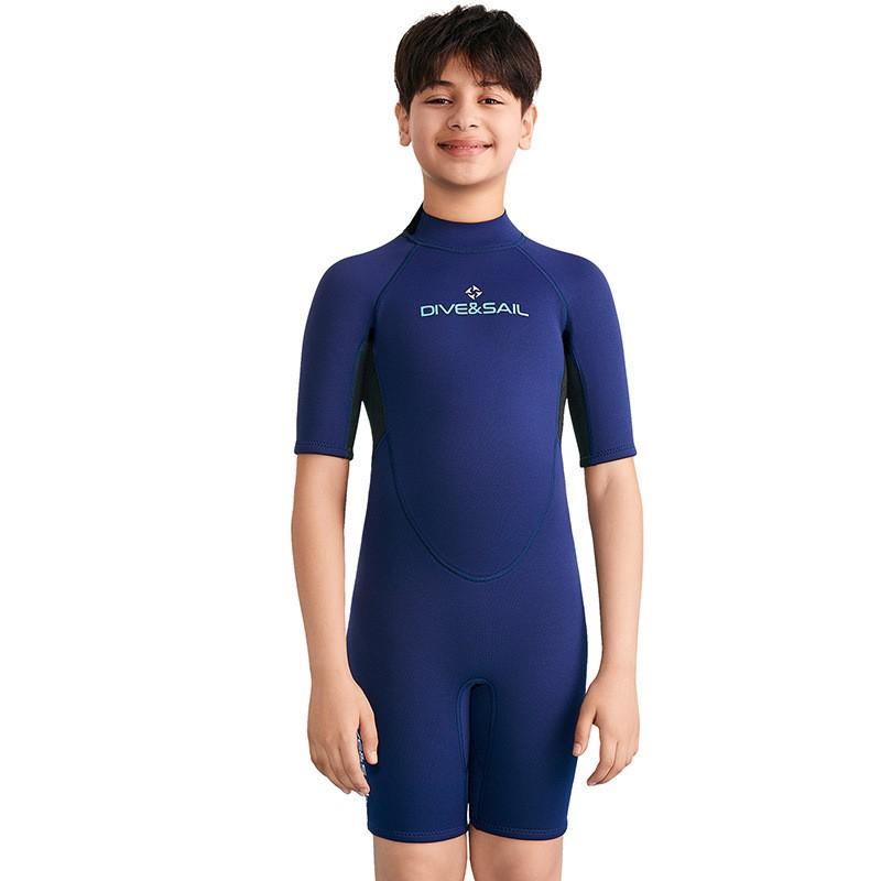 

2.5MM Children s Diving Suit One-piece Warm Snorkeling Middle Older Short-sleeved Swimming Surfing 16