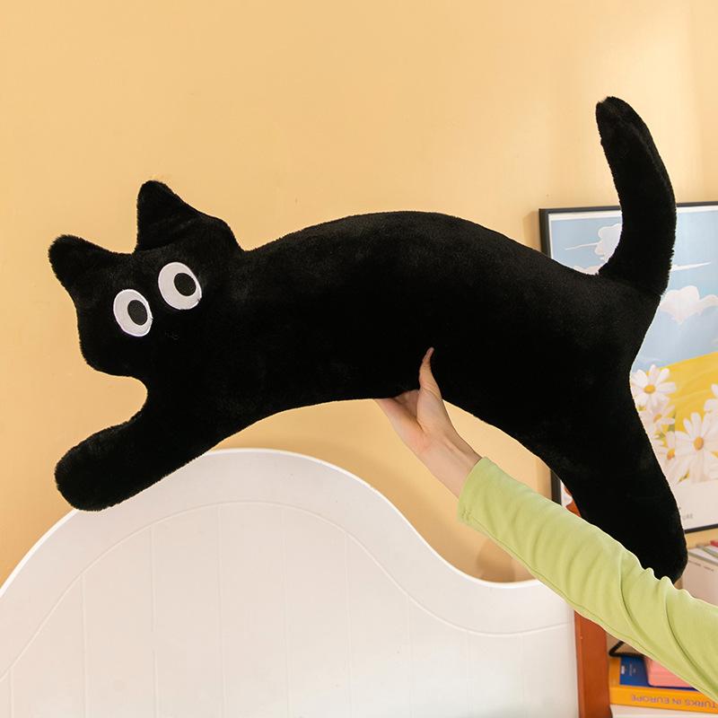 Cute Cat Long Throw Pillow Cute Kitten Plush Toy Male Child Sleeping Soothing Doll