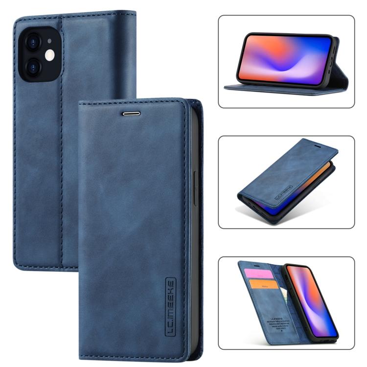 Per iPhone 12 mini LC.IMEEKE Magnetismo Forte Ultra-sottile Custodia a Flip Orizzontale Antiurto in TPU Opaco + Pelle PU con Supporto e Slot per Schede e Portafoglio