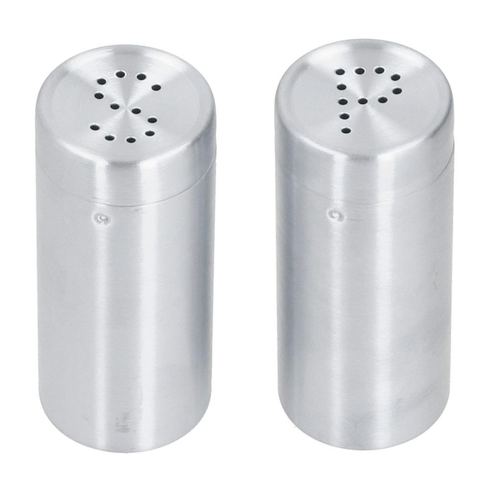 2Pcs Stainless Steel Salt Pepper Shaker Shaker Lids Dredge Shaker Seasoning Bottles  Dining Table