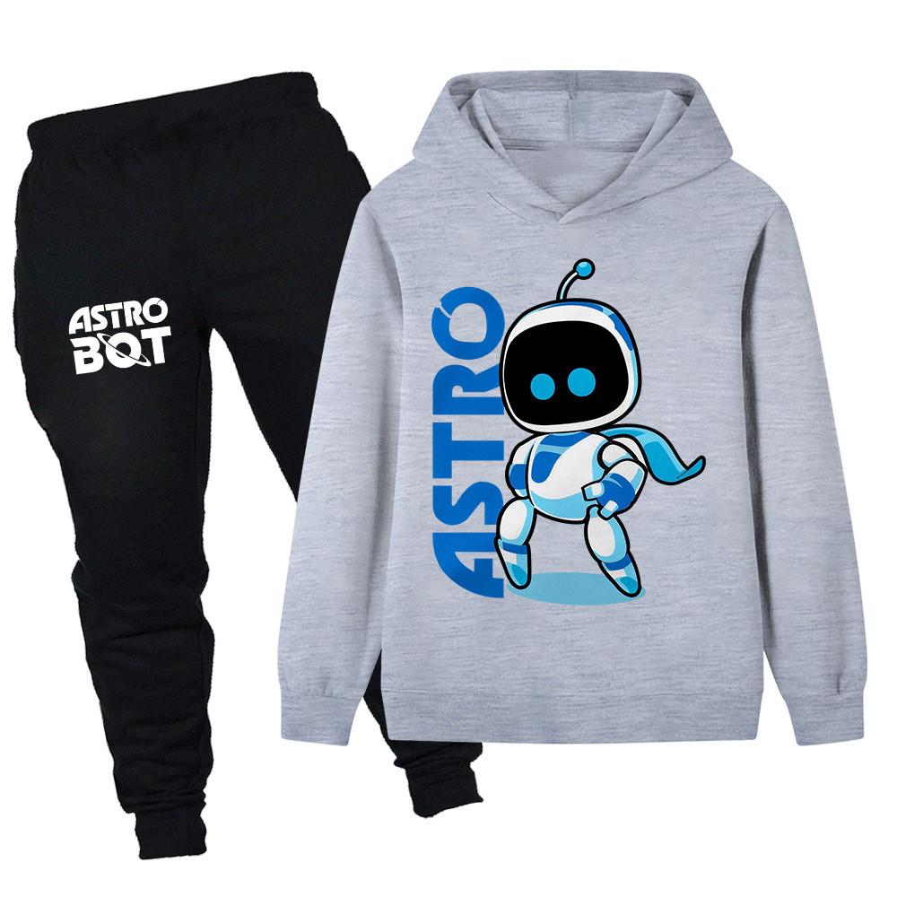 

PB1337 Kids Boys Girls Astro Bot Printed Long Sleeves Hoodie Trousers Sets 120cm