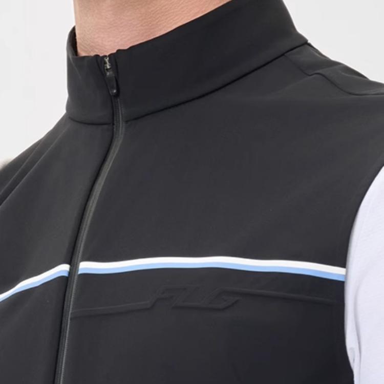FILA Golf Series SS25 Comfortable Sports Sun Protection Stand Collar Vest Men Vests Deep-Black A11M525501F-BK
