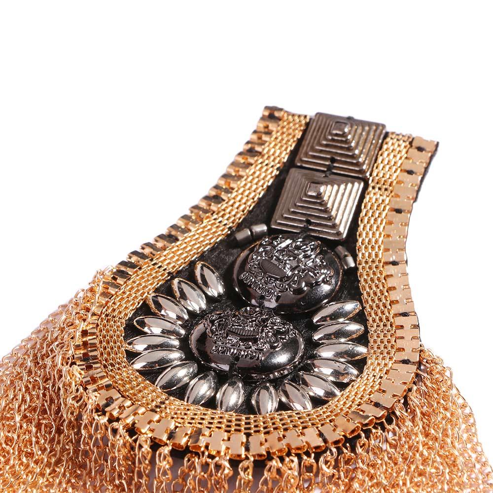 Unisex Spike Punk Tassel Shoulder Flash Epaulets Brooch Shoulder Mark
