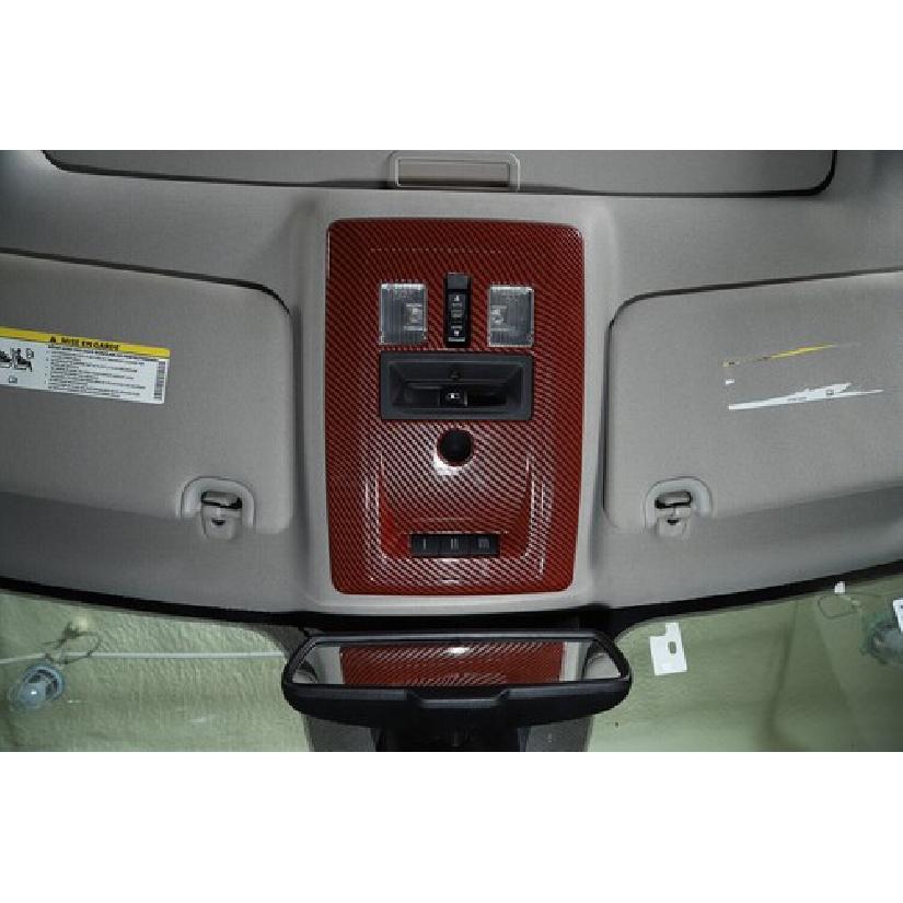 Front Rear Reading Light Lamp Panel Trim for Dodge RAM 1500 2010-2015 Red Carbon
