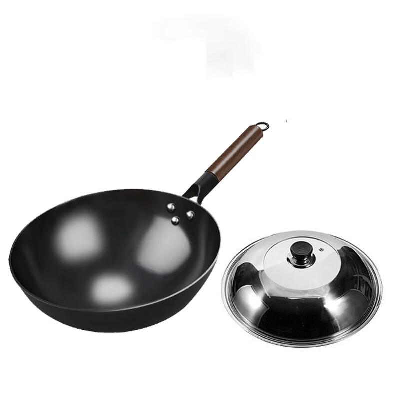 Wutuo Nitrided Wrought Iron Stir-Fry Wok Set