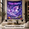 Unicorn (478) Theme Personalized Tapestry Custom Name Text Wall Hanging Tapestry Home Background Decoration
