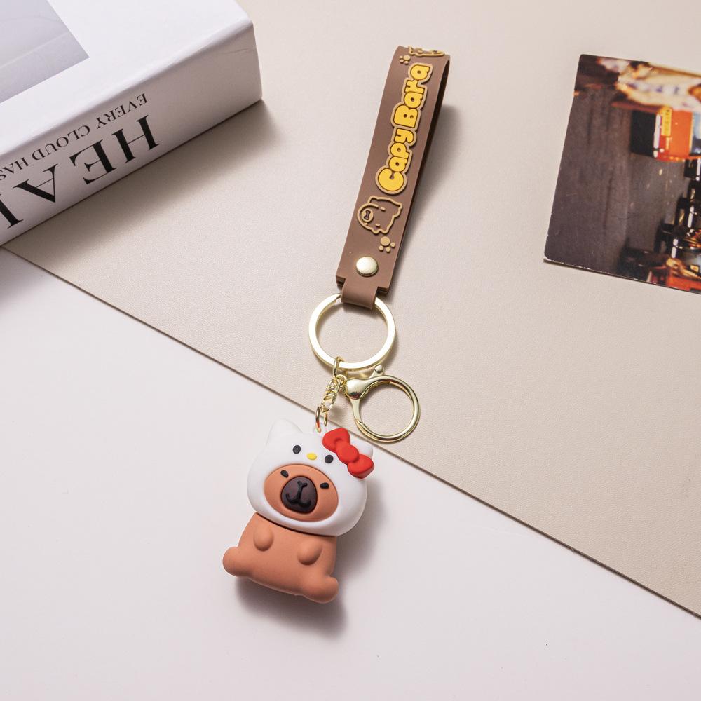 Cartoon Cute Capibala Keychain 3D Doll Keychain Backpack Pendant Car Pendant Gift