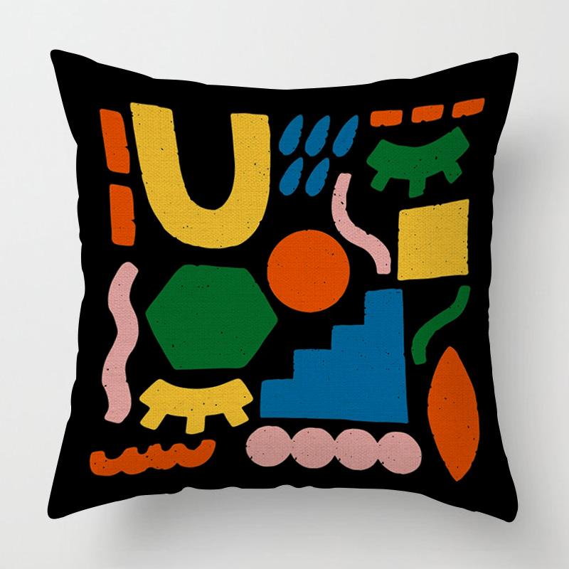 Home Decor Colorful Abstract Pattern Digital Print Pillow Pattern Cushion Cover Suitable For Sofa Bedroom Car Pillow Cover