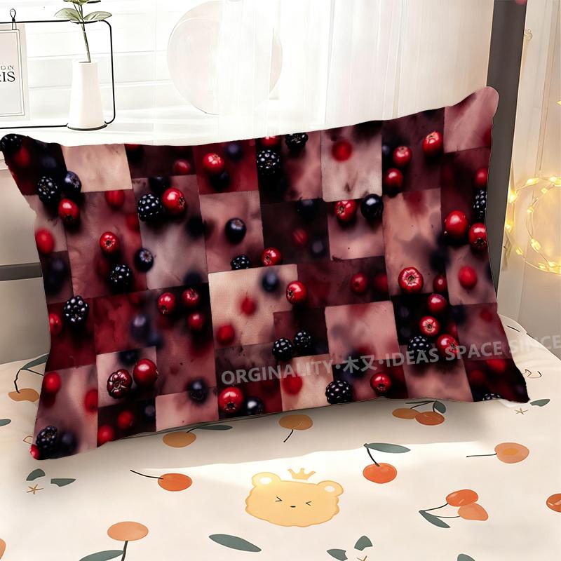 Berries-Inspired Patterned Pillowcase Suitable For Sofa Bedroom Car Pillow Cover Cushion Rectangular Back Cushion