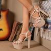Steel Pipe Fashion Show Platform High Heeled Sandals - European & American Style, Waterproof, Absolutely Beautiful.