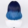 Hochwertige Hashibira Inosuke Cosplay-Perücke Blaues Ombre Hitzebeständiges Haar Anime Rollenspiel-Perücken +Perückenkappe