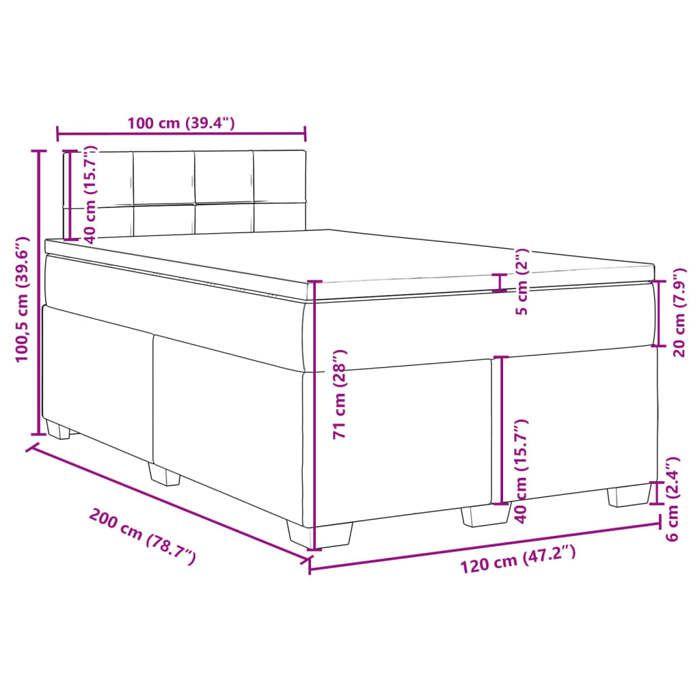 VidaXL Slat Bed Base with Mattress Pink 120x200 Cm Velvet, Bed, Platform Bed, Panel Bed, Furniture of 3288587