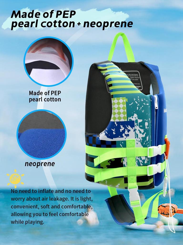 Children's Neoprene Life Jacket - Beginner Buoyancy Vest for Swimming and Water Park Safety