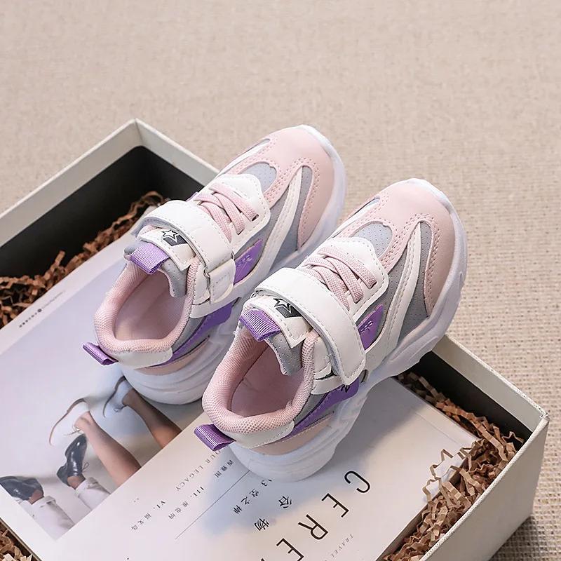 

Кроссовки для бега для мальчиков и девочек, повседневные, удобные, для студентов, спортивная обувь, мягкая подошва, 2024, новые детские кроссовки, красивые, универсальные 21 розовый