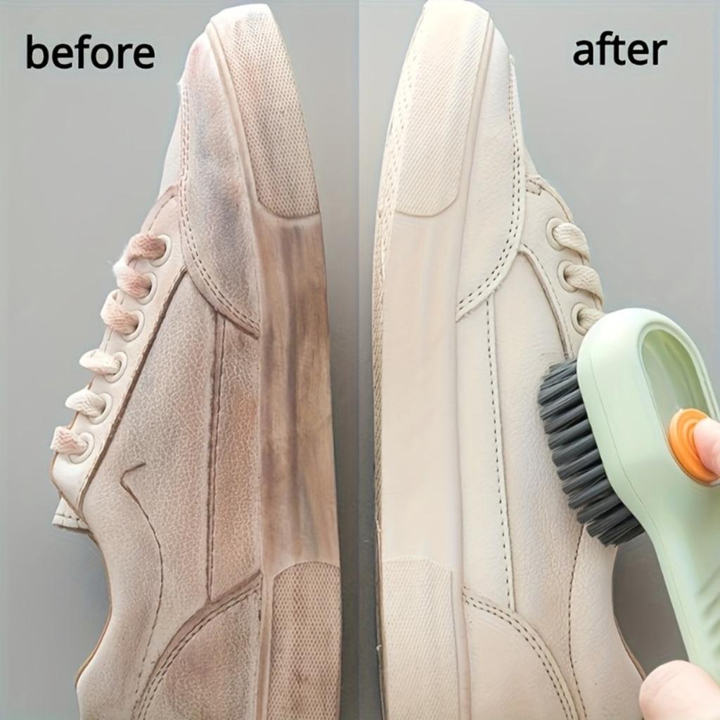 Multi Functional Liquid Shoe Brush, Household Press Type Liquid Shoe Washing Brush, Shoe Cleaning Tool,press Type Soft Bristle Clothing Cleaning Brush