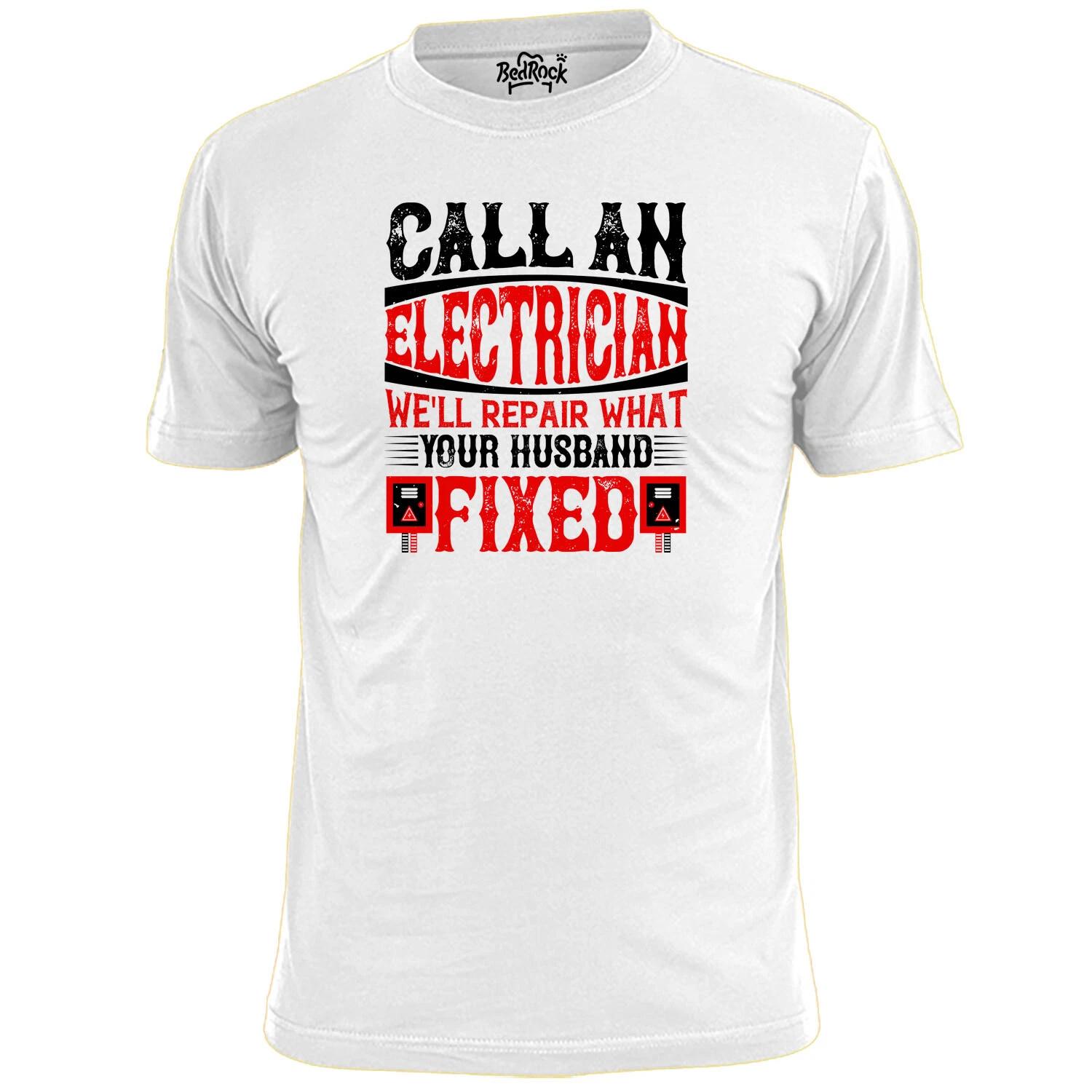 Mens Funny Electrician T shirt Electrics Builders Work Construction M