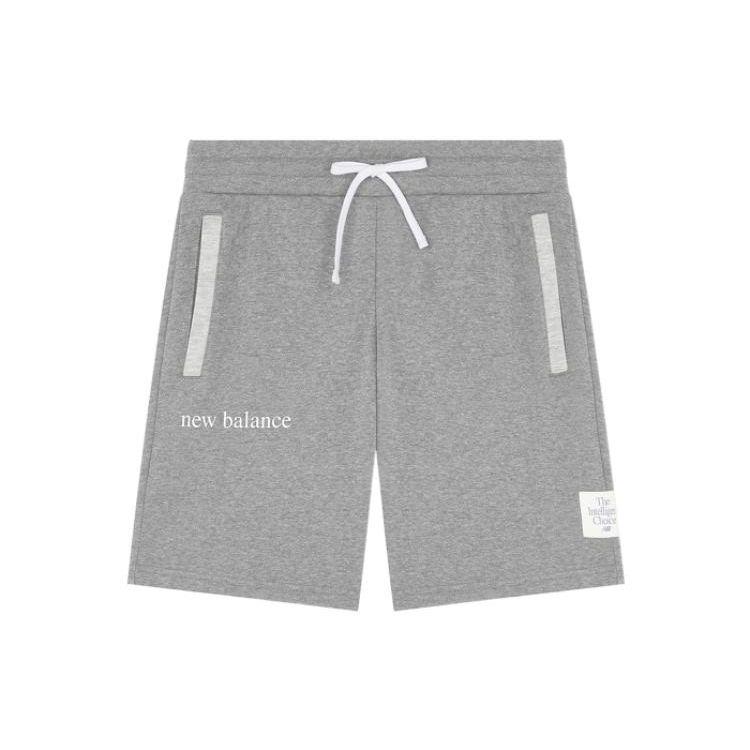 

New Balance однотонные спортивные повседневные шорты на шнурке, мужские брюки серого цвета AMS21552-HC