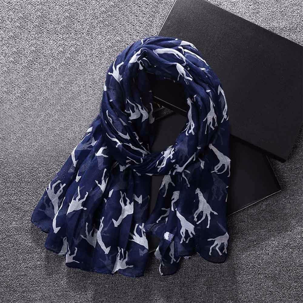 Women Ladies Giraffe Print Pattern Long Scarf Warm Wrap Shawl